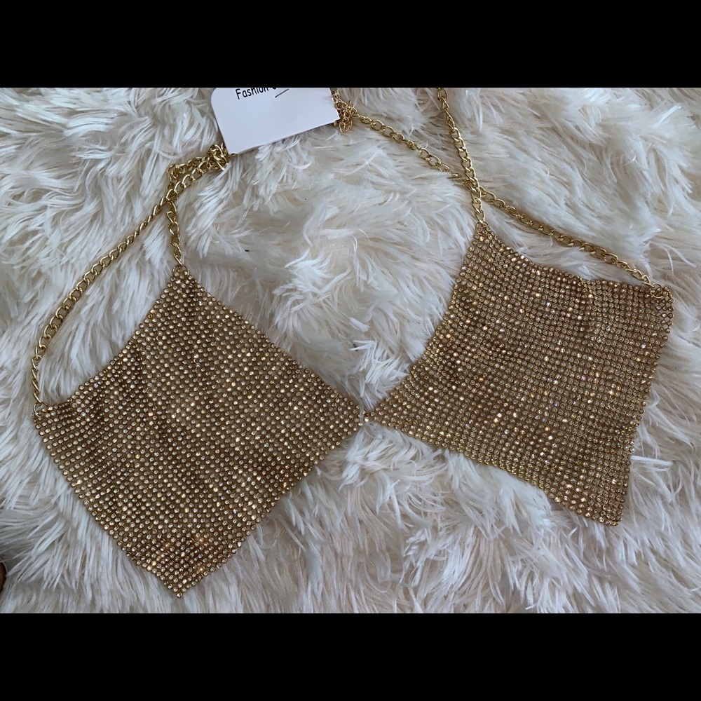 Rylee-Crystal Rhinestone Crop Top - Picture 2 of 2